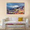 blue town sunset general view located at Morocco multi panel canvas wall art