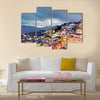 blue town sunset general view located at Morocco multi panel canvas wall art