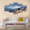 blue town sunset general view located at Morocco multi panel canvas wall art