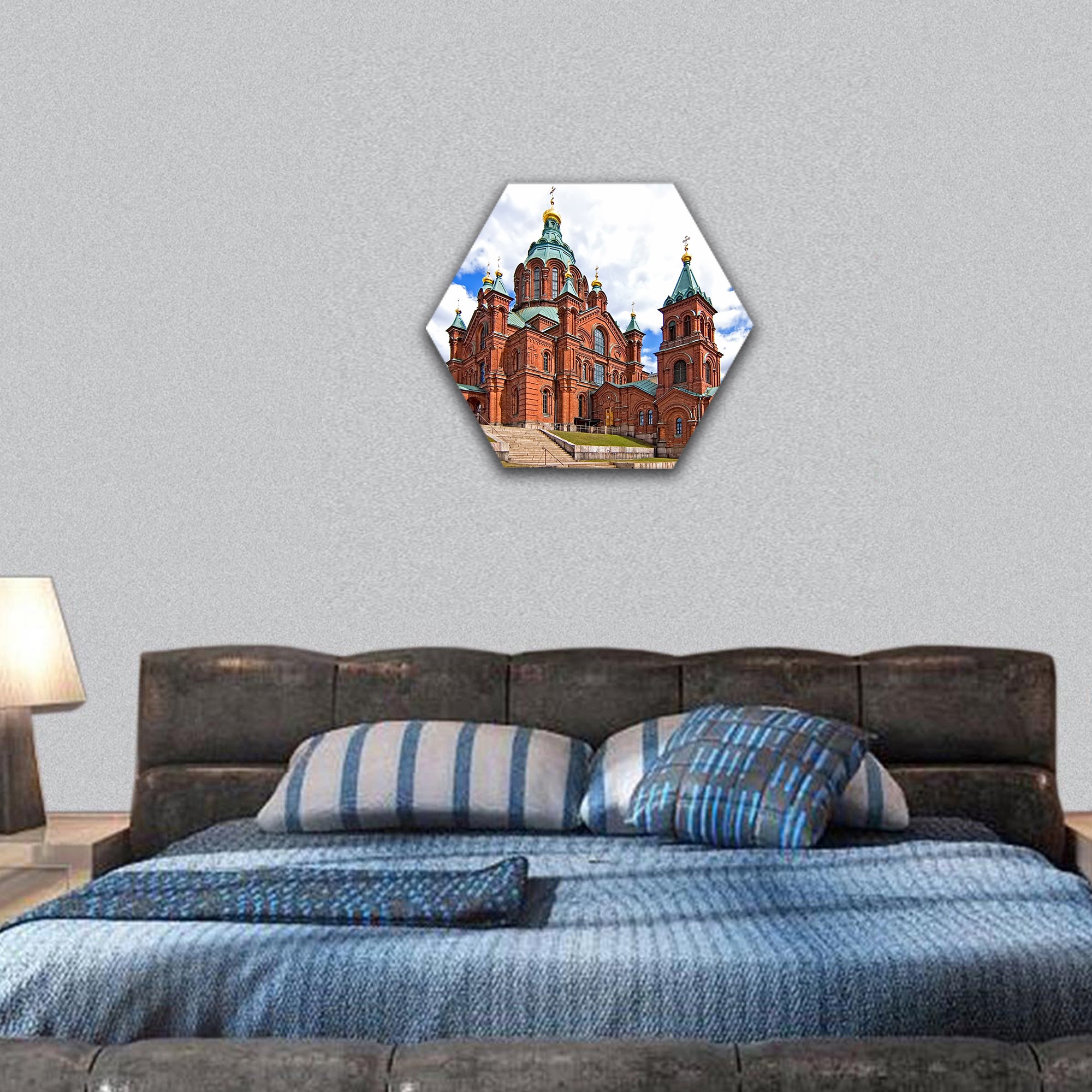 Uspensky Cathedral in Helsinki Finland Tourist destination hexagonal canvas wall art