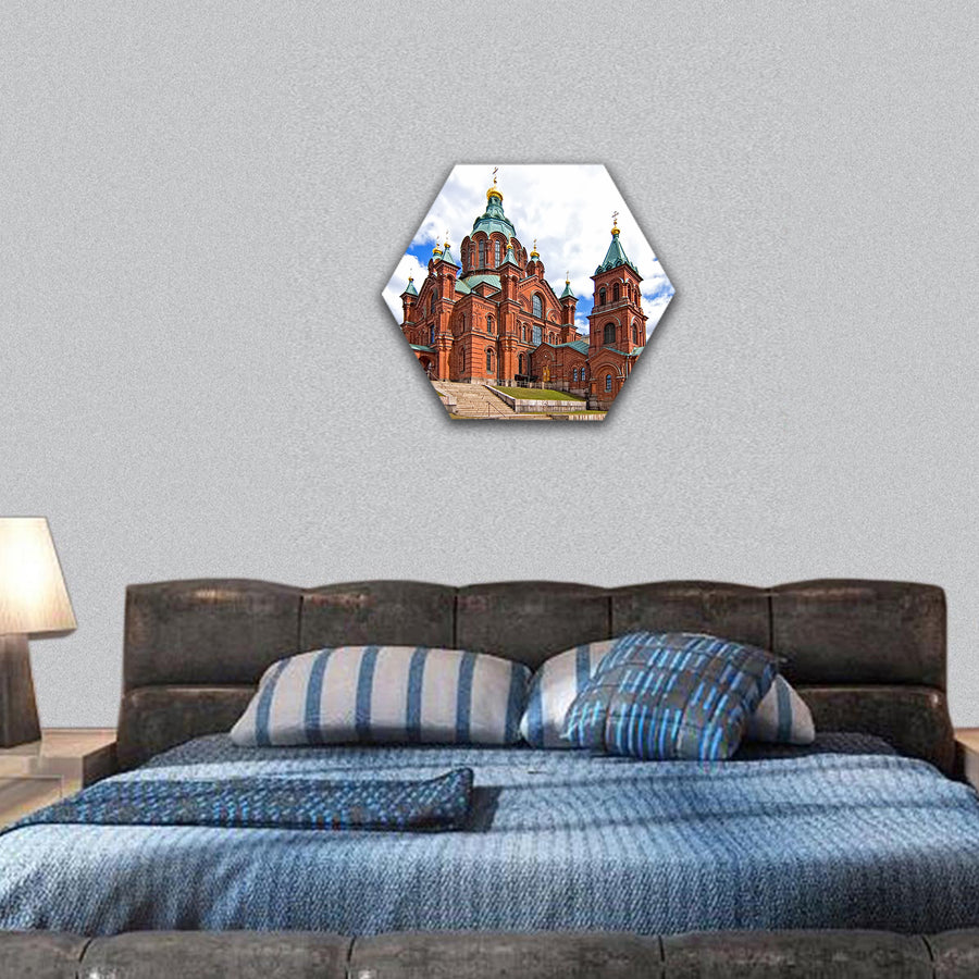 Uspensky Cathedral in Helsinki Finland Tourist destination hexagonal canvas wall art