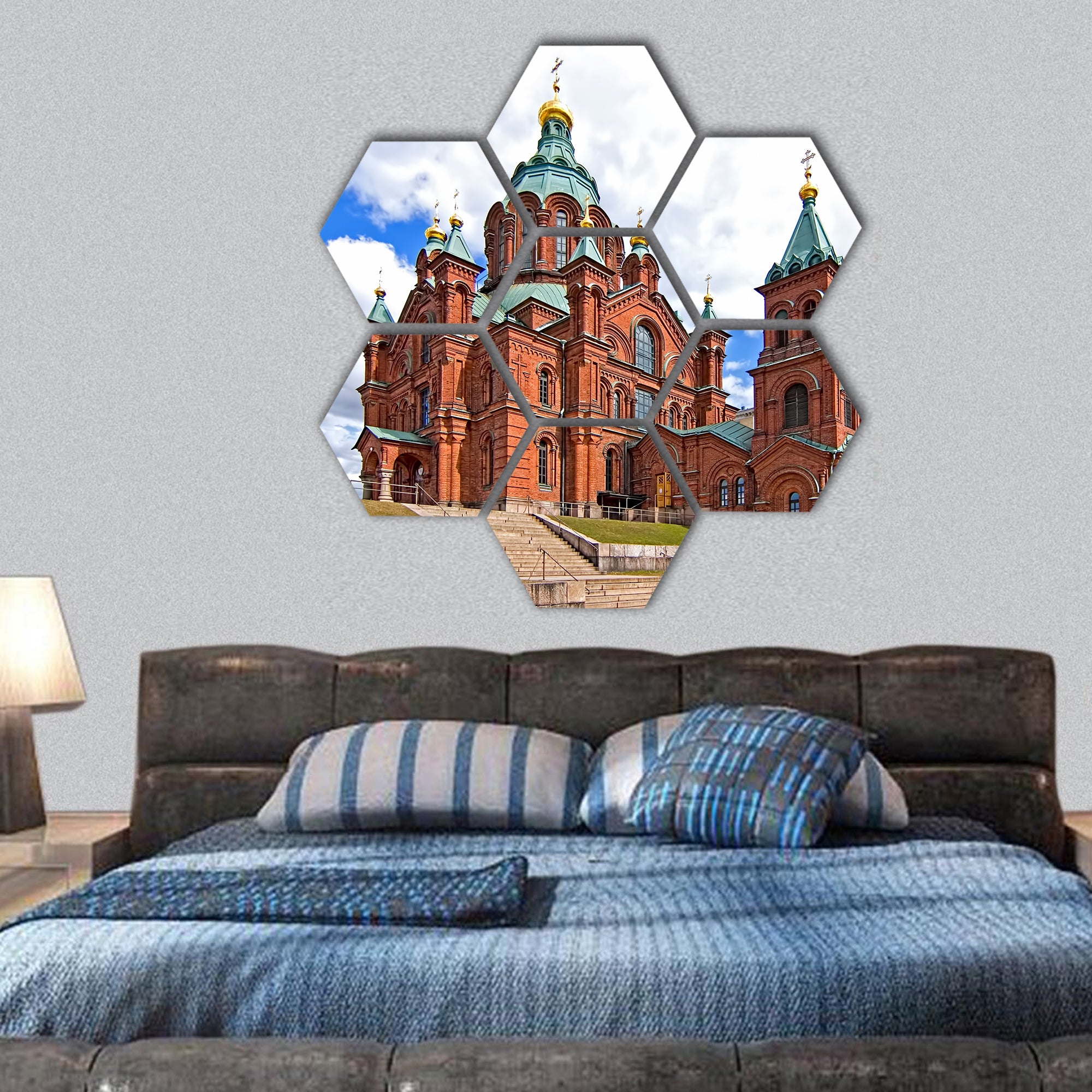 Uspensky Cathedral in Helsinki Finland Tourist destination hexagonal canvas wall art