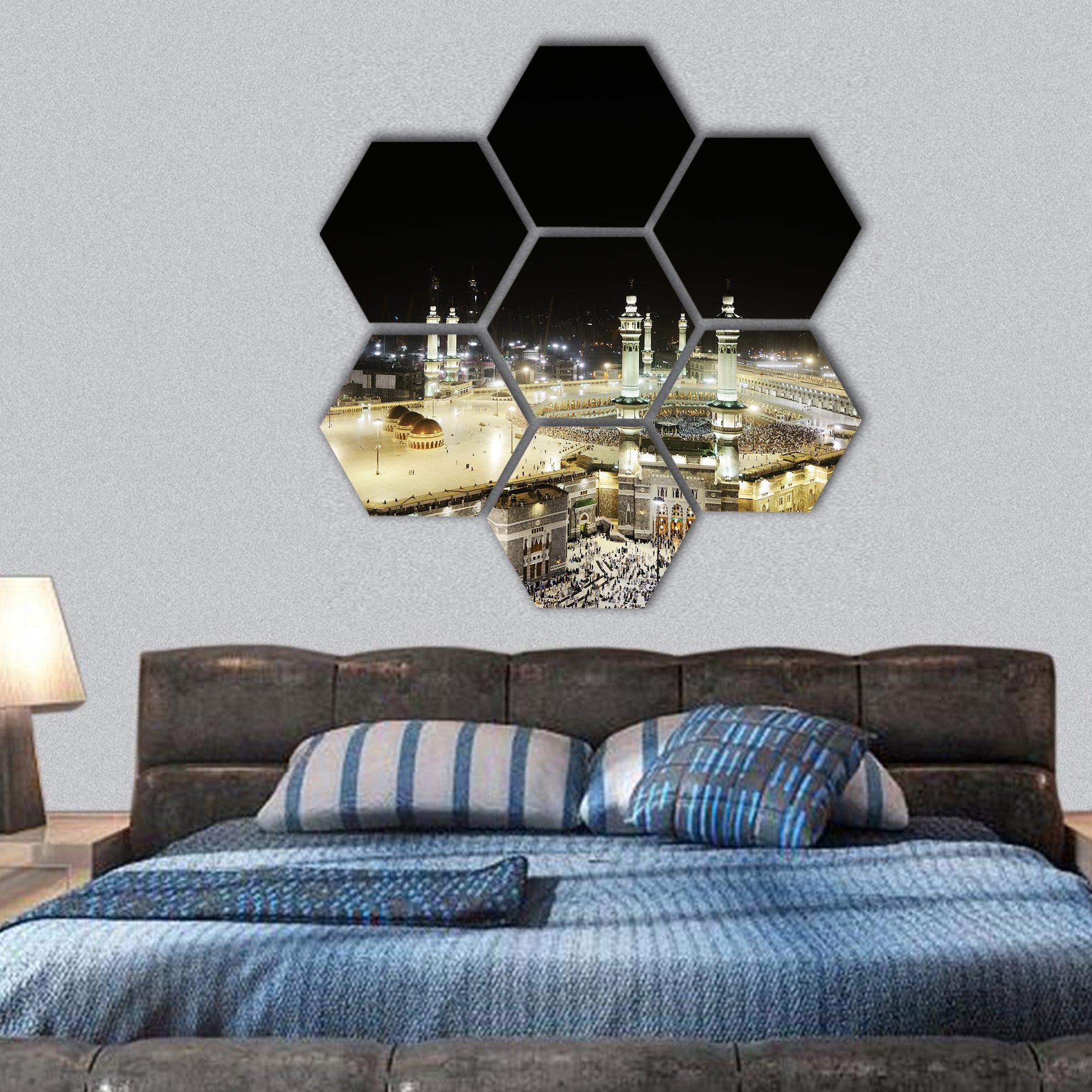 Holy places with biggest resolution hexagonal canvas wall art