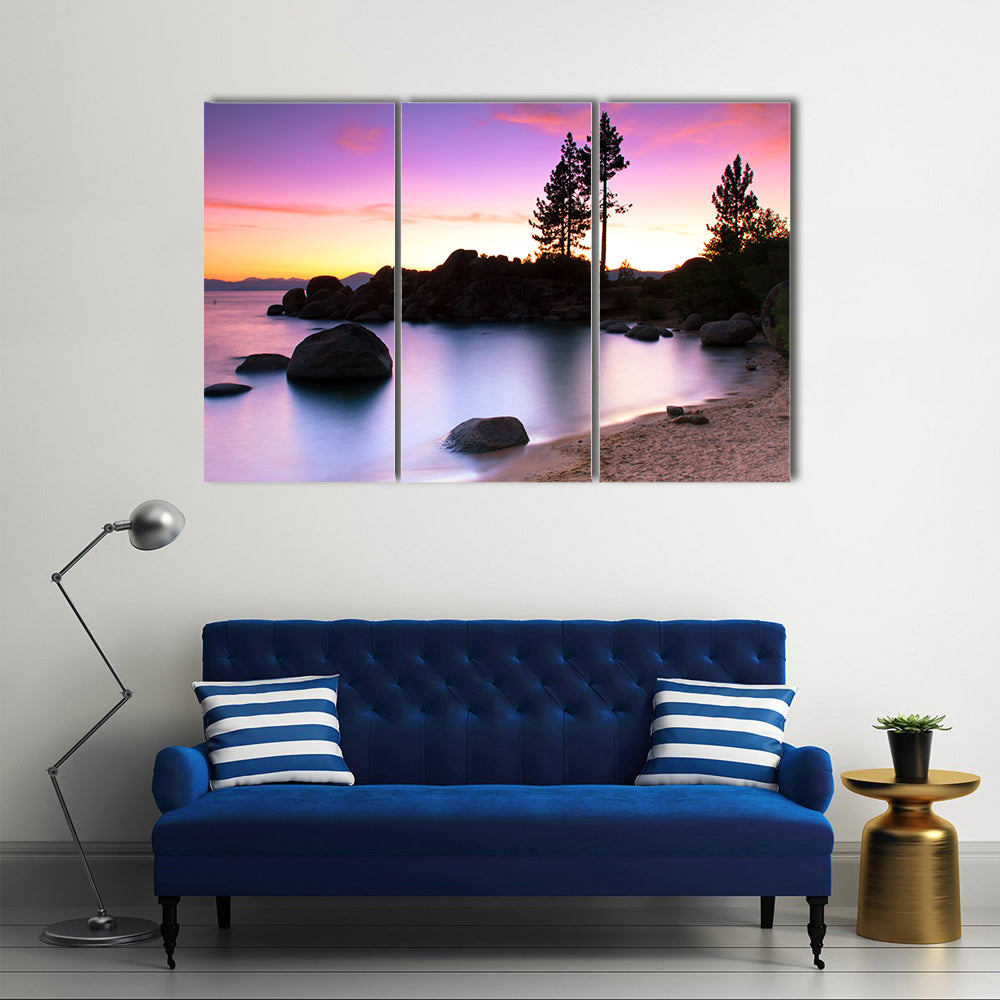 Sand Harbor Beach, Lake Tahoe multi panel canvas wall art