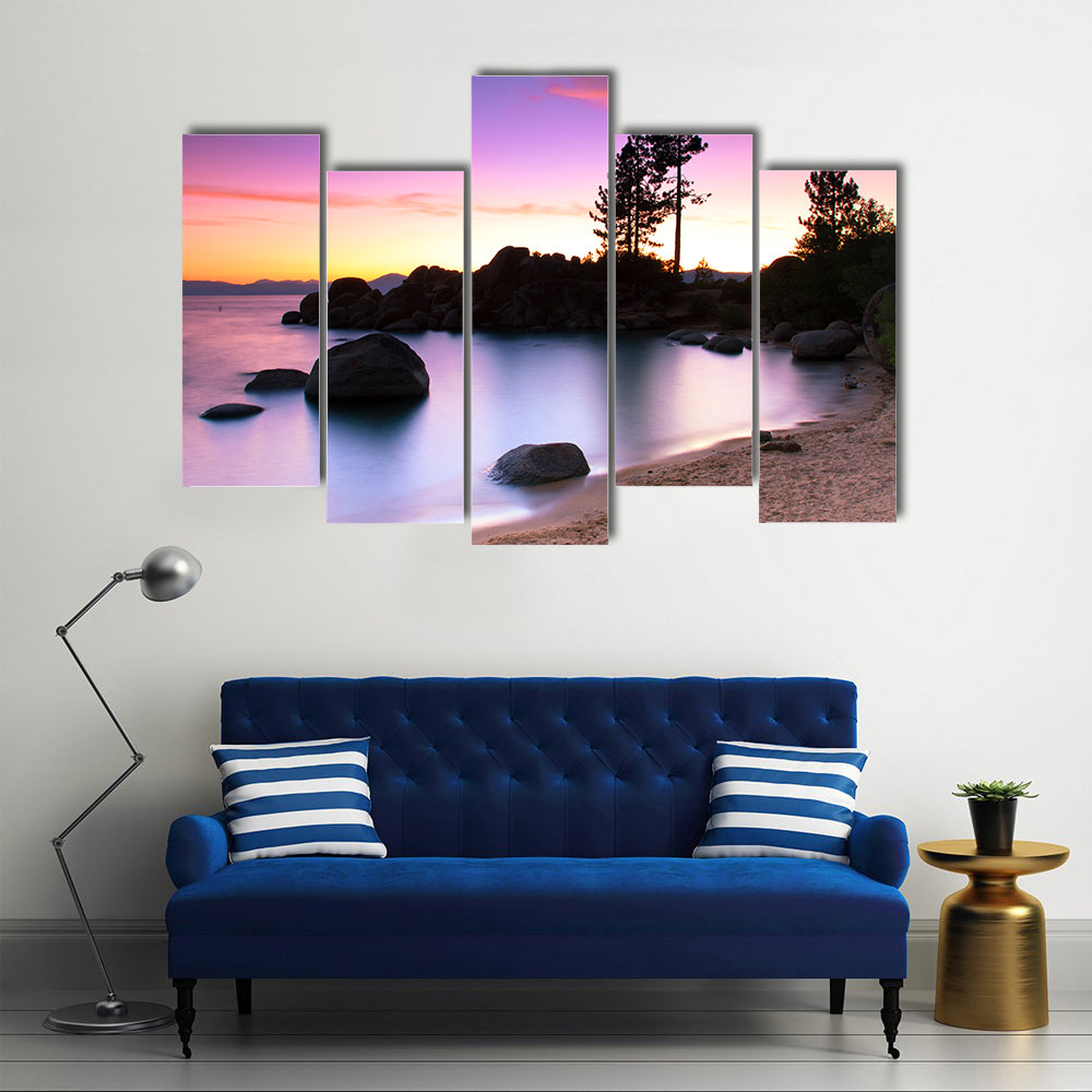 Sand Harbor Beach, Lake Tahoe multi panel canvas wall art