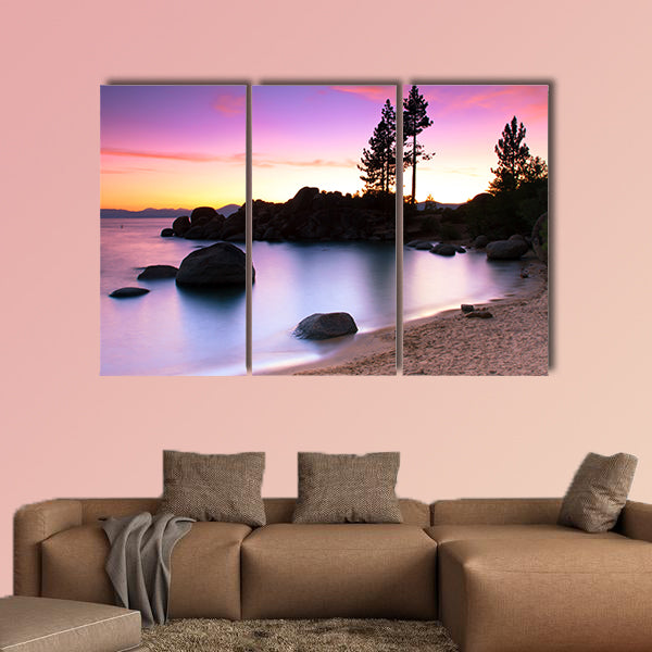 Sand Harbor Beach, Lake Tahoe Multi panel canvas wall art