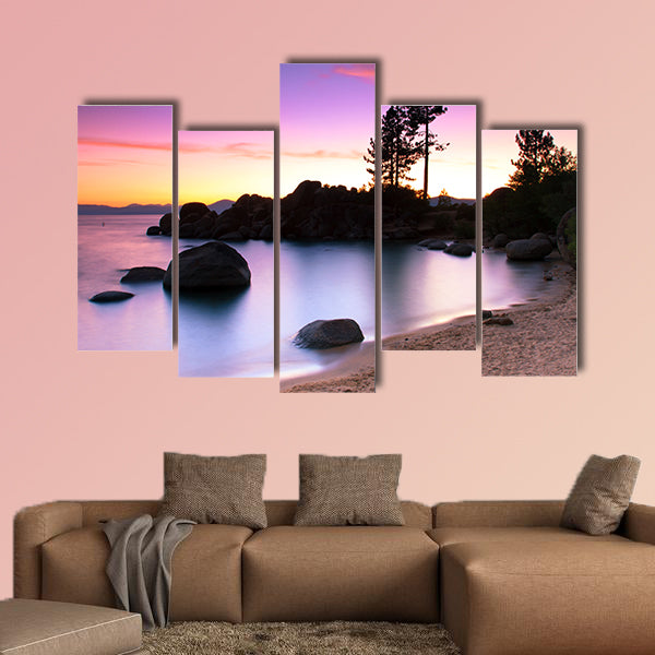 Sand Harbor Beach, Lake Tahoe Multi panel canvas wall art