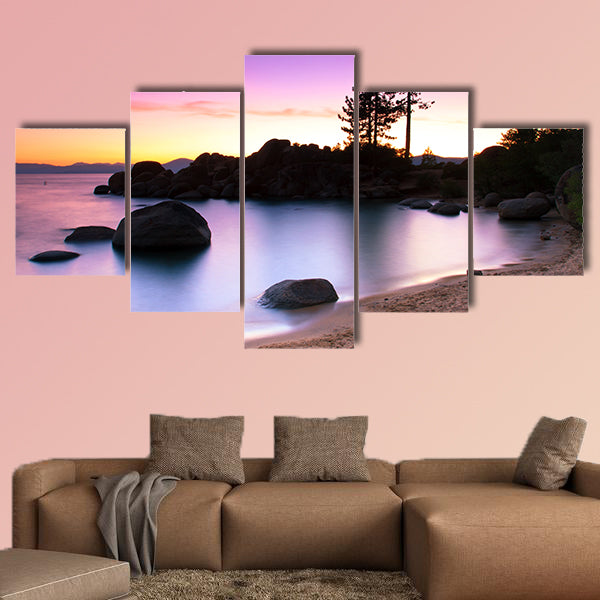 Sand Harbor Beach, Lake Tahoe Multi panel canvas wall art