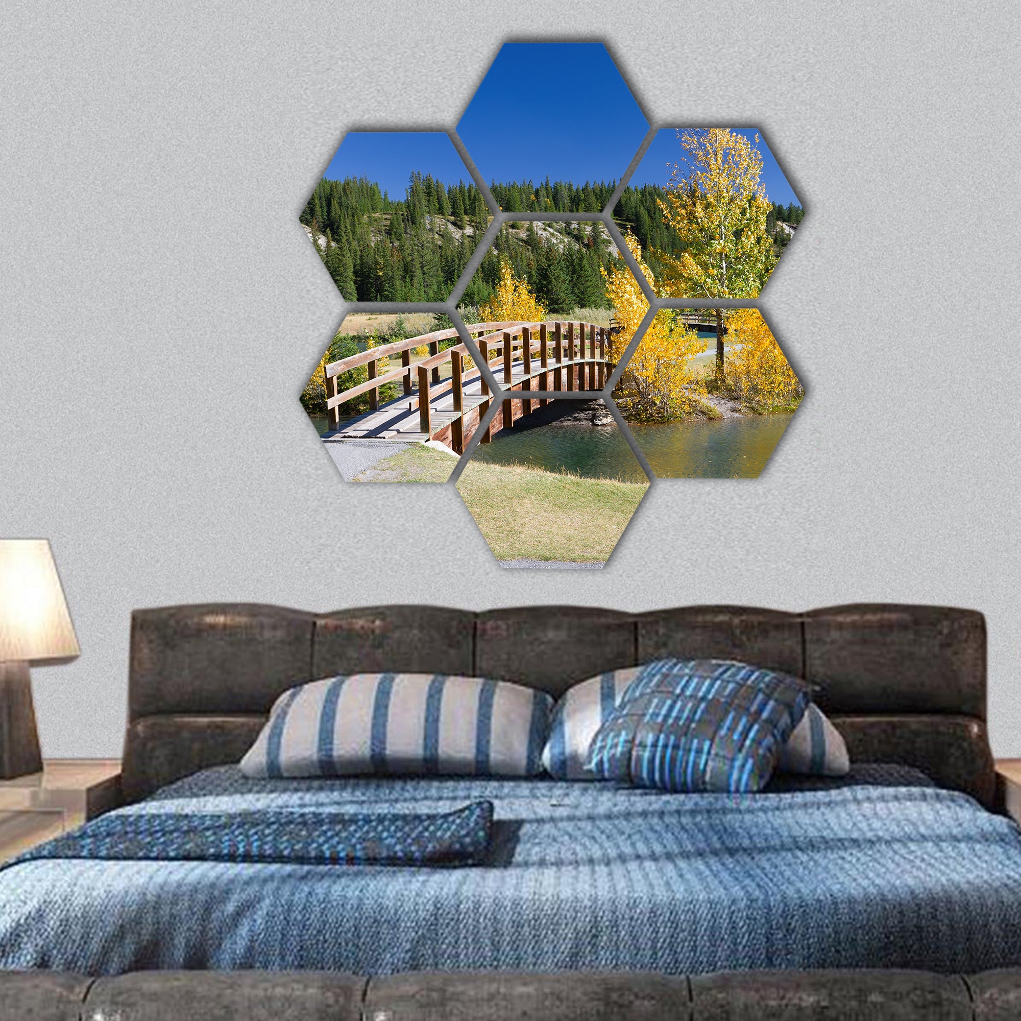 Autumn in Banff National Park, Canada  hexagonal canvas wall art