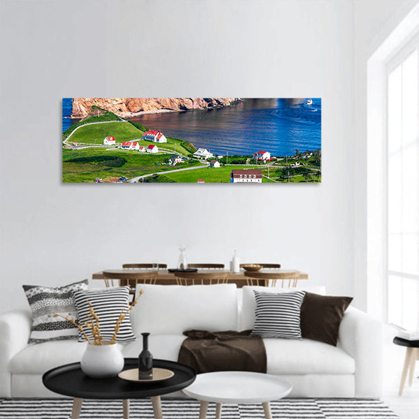 Perce Rock in Gaspe Quebec panoramic canvas wall art