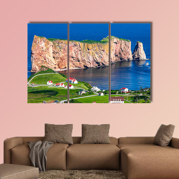 Perce Rock in Gaspe Quebec multi panel canvas wall art