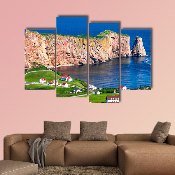 Perce Rock in Gaspe Quebec multi panel canvas wall art