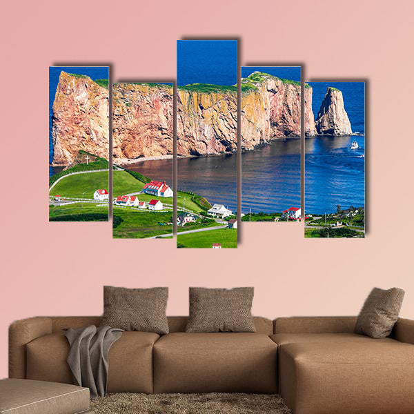 Perce Rock in Gaspe Quebec multi panel canvas wall art