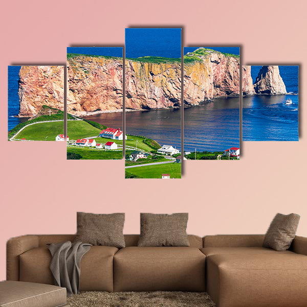 Perce Rock in Gaspe Quebec multi panel canvas wall art