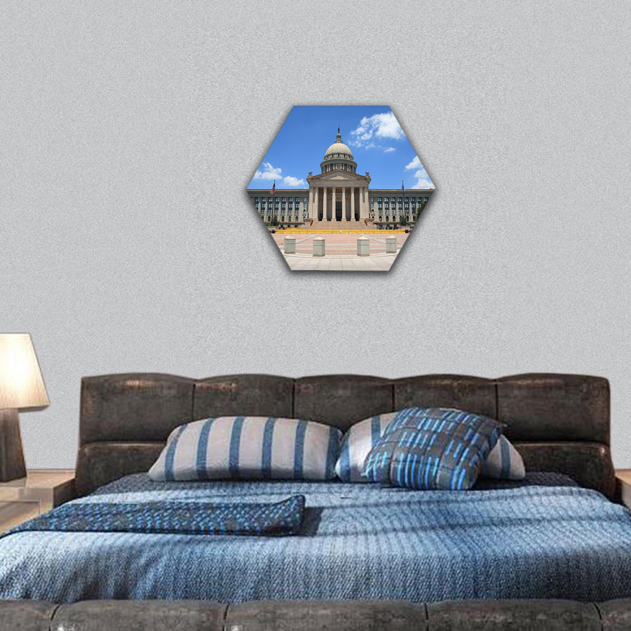 State capitol building in Oklahoma City, dome columns hexagonal canvas wall art