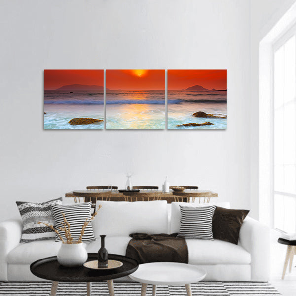 Sunrise over the sea Con Dao Vietnam panoramic canvas wall art