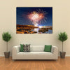 Fireworks on earth multi panel canvas wall art