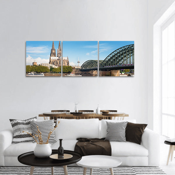 Wonderful view of Cologne over the Rhein river panoramic canvas wall art