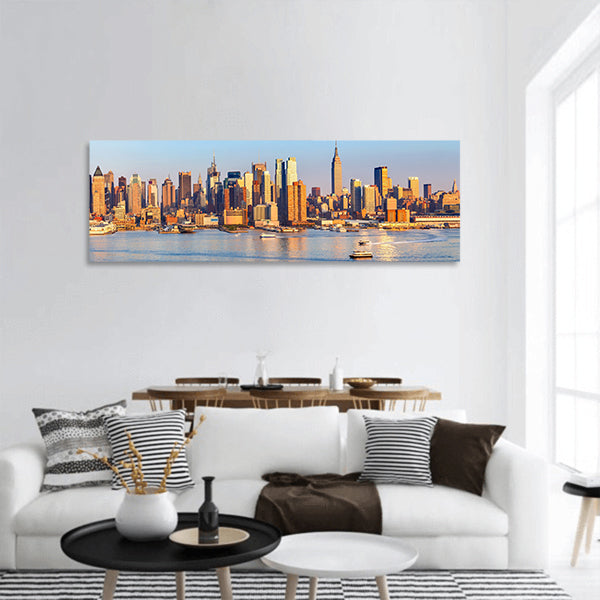 Panoramic view of Manhattan panoramic canvas wall art