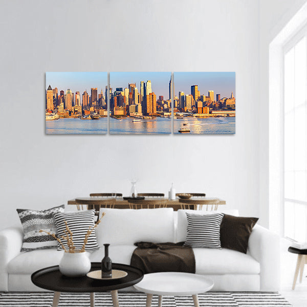 Panoramic view of Manhattan panoramic canvas wall art