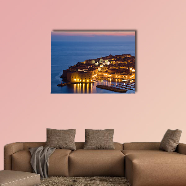 The Old Town of Dubrovnik at sunset, Croatia multi panel canvas wall art