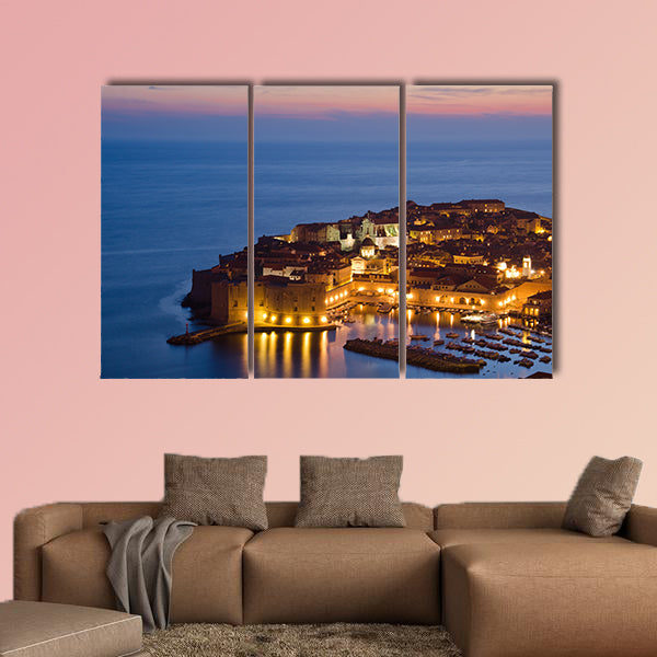 The Old Town of Dubrovnik at sunset, Croatia multi panel canvas wall art