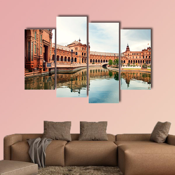 Spanish Square in Sevilla, Spain multi panel canvas wall art