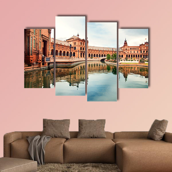 Spanish Square in Sevilla, Spain multi panel canvas wall art