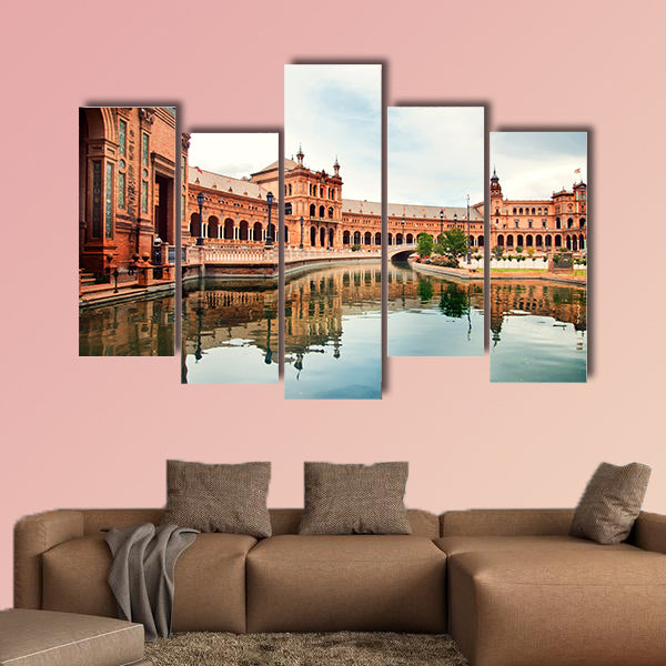 Spanish Square in Sevilla, Spain multi panel canvas wall art