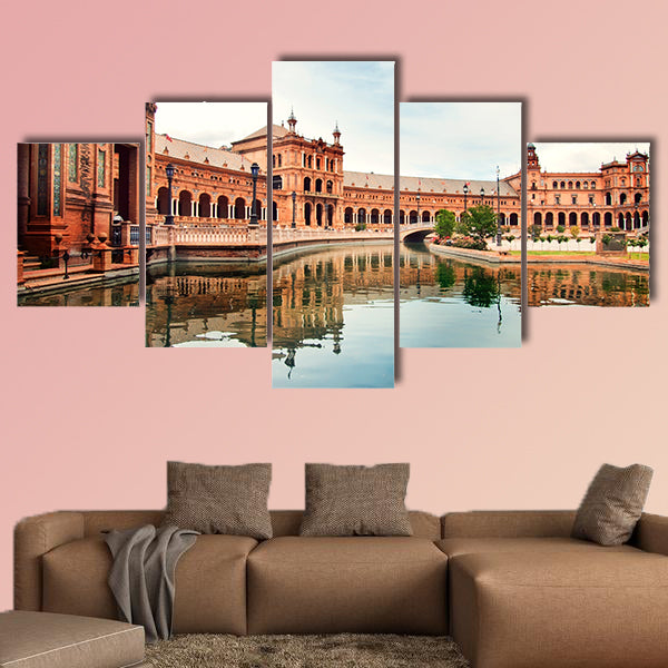 Spanish Square in Sevilla, Spain multi panel canvas wall art