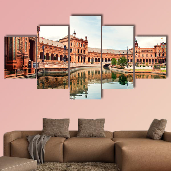Spanish Square in Sevilla, Spain multi panel canvas wall art