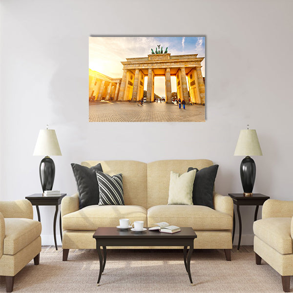 Brandenburg gate at sunset Multi panel canvas wall art