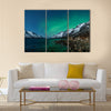 Aurora Borealis Northern lights reflection with fjords Multi panel canvas wall art