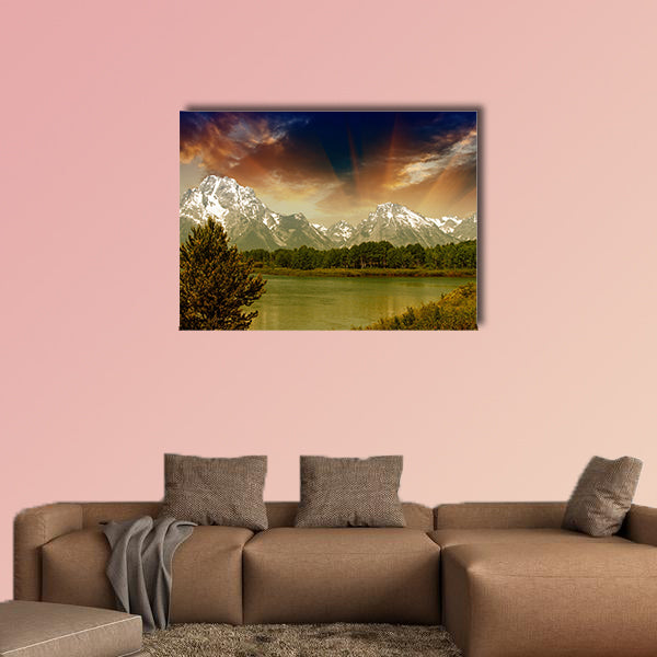Landscape of Grand Teton National Park multi panel canvas wall art