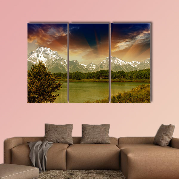 Landscape of Grand Teton National Park multi panel canvas wall art