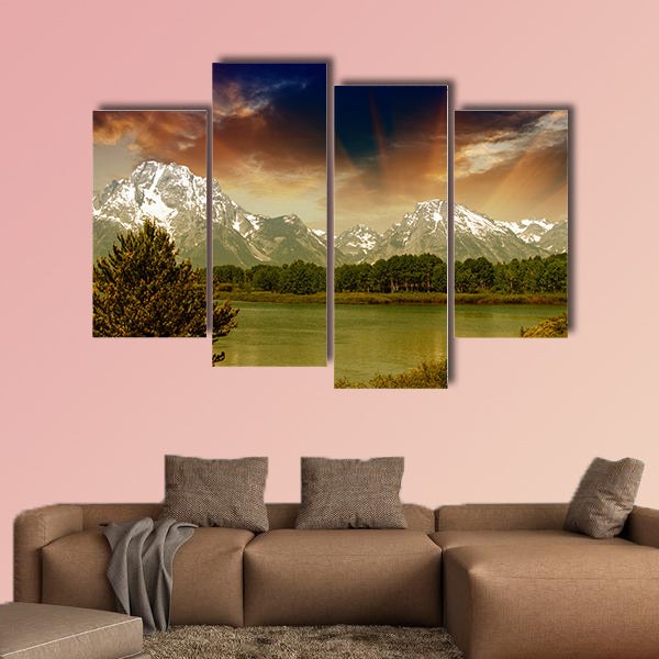 Landscape of Grand Teton National Park multi panel canvas wall art