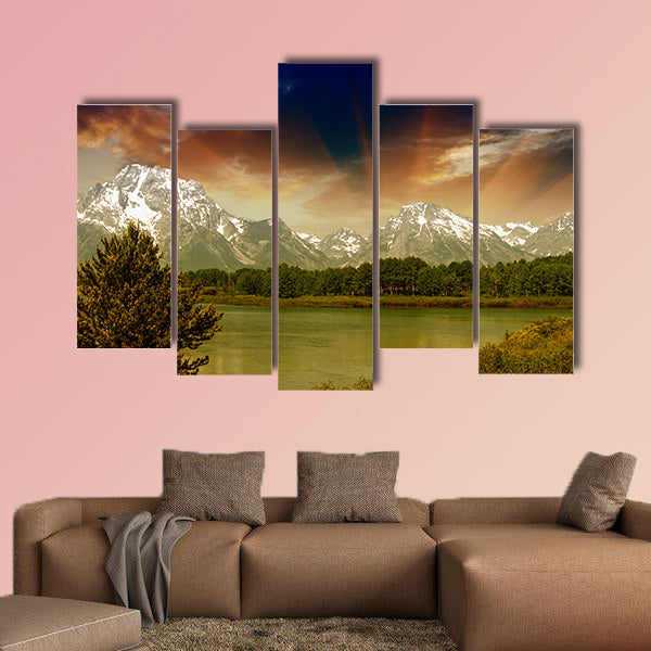 Landscape of Grand Teton National Park multi panel canvas wall art