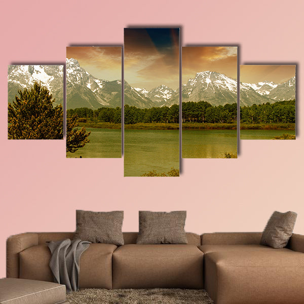 Landscape of Grand Teton National Park multi panel canvas wall art