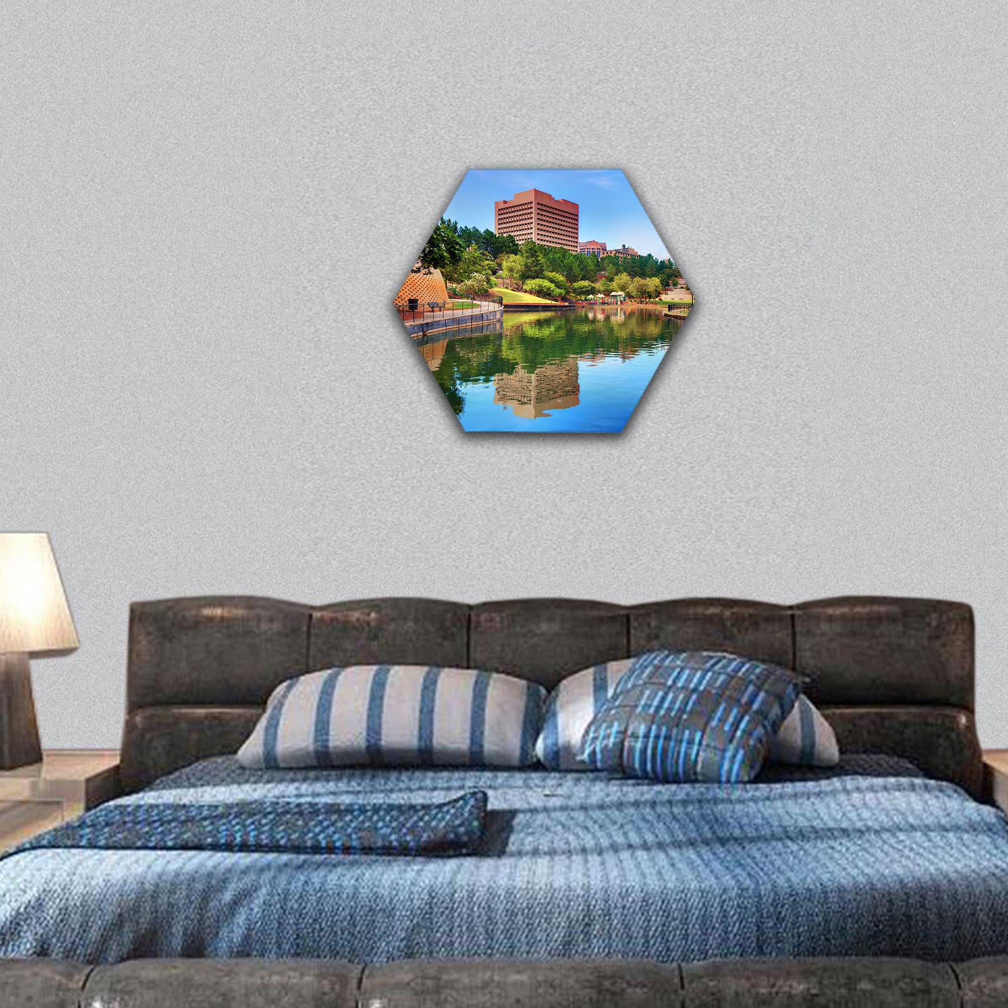 Finlay Park in Columbia, South Carolina hexagonal canvas wall art