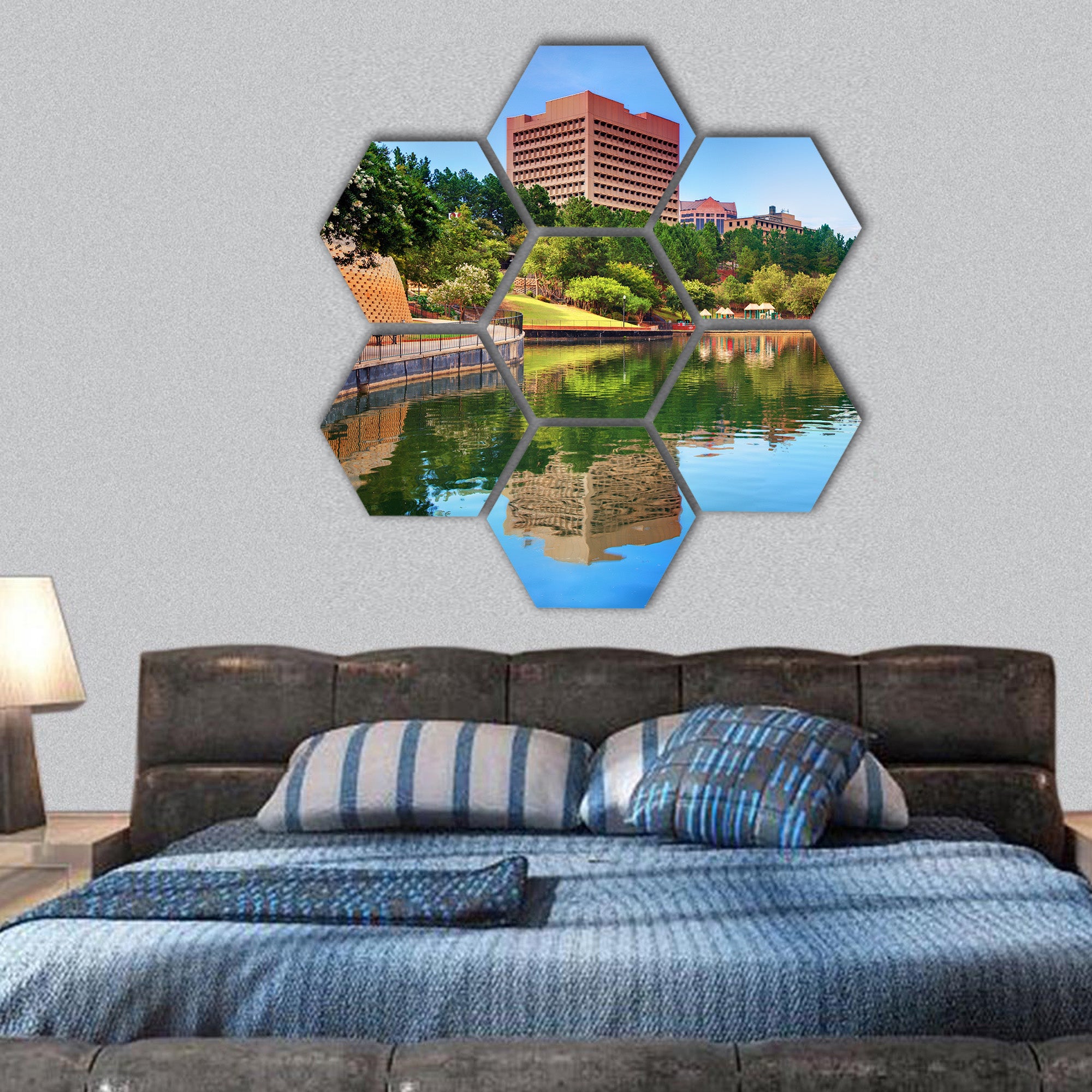 Finlay Park in Columbia, South Carolina hexagonal canvas wall art