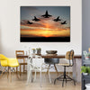 Five Bombers Flying Over Sunset Multi Panel Canvas Wall Art