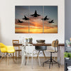 Five Bombers Flying Over Sunset Multi Panel Canvas Wall Art