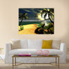 Hawaiian sunset in tropical paradise Multi Panel Canvas Wall Art