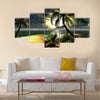 Hawaiian sunset in tropical paradise Multi Panel Canvas Wall Art