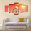 Taj Mahal palace in India on sunrise Multi panel canvas wall art