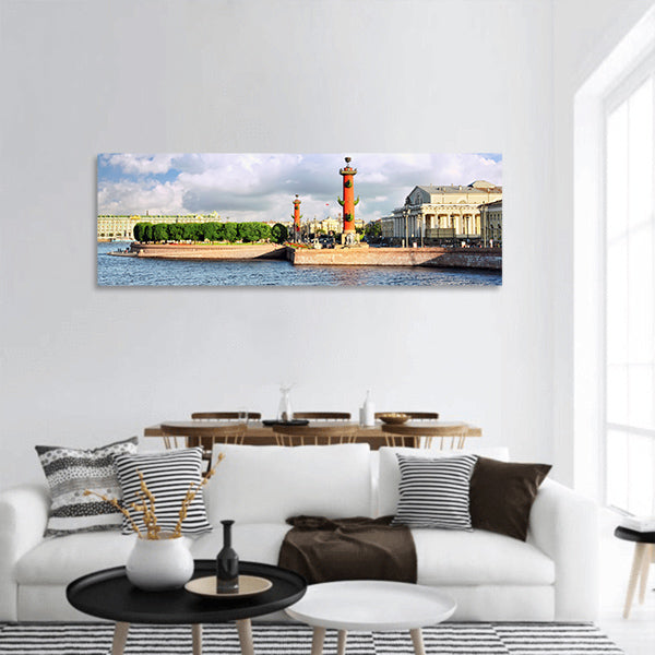 St. Petersburg.in Winter Palacel,  Admiralty and Rostral panoramic canvas wall art
