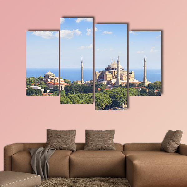 Hagia Irene and Hagia Sophia, Istanbul, Turkey multi panel canvas wall art