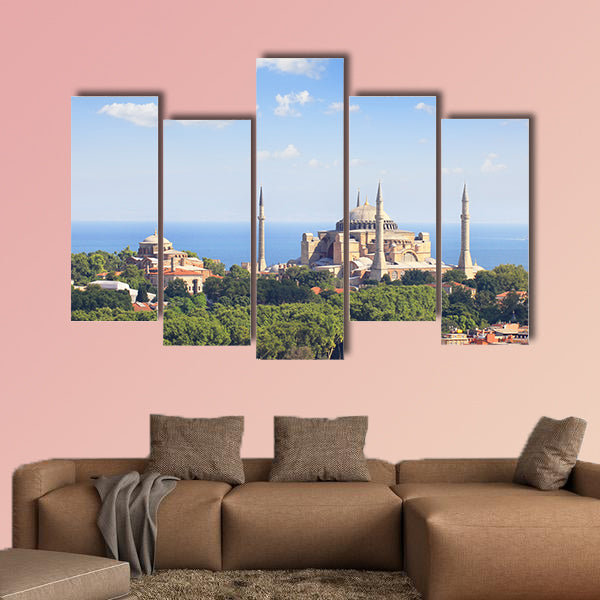 Hagia Irene and Hagia Sophia, Istanbul, Turkey multi panel canvas wall art