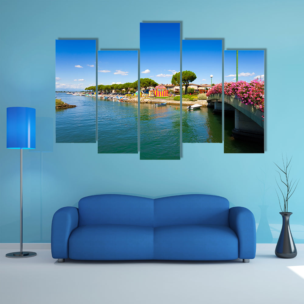 A Beautiful scene in the city center of Grado, Italy Multi Panel canvas wall art