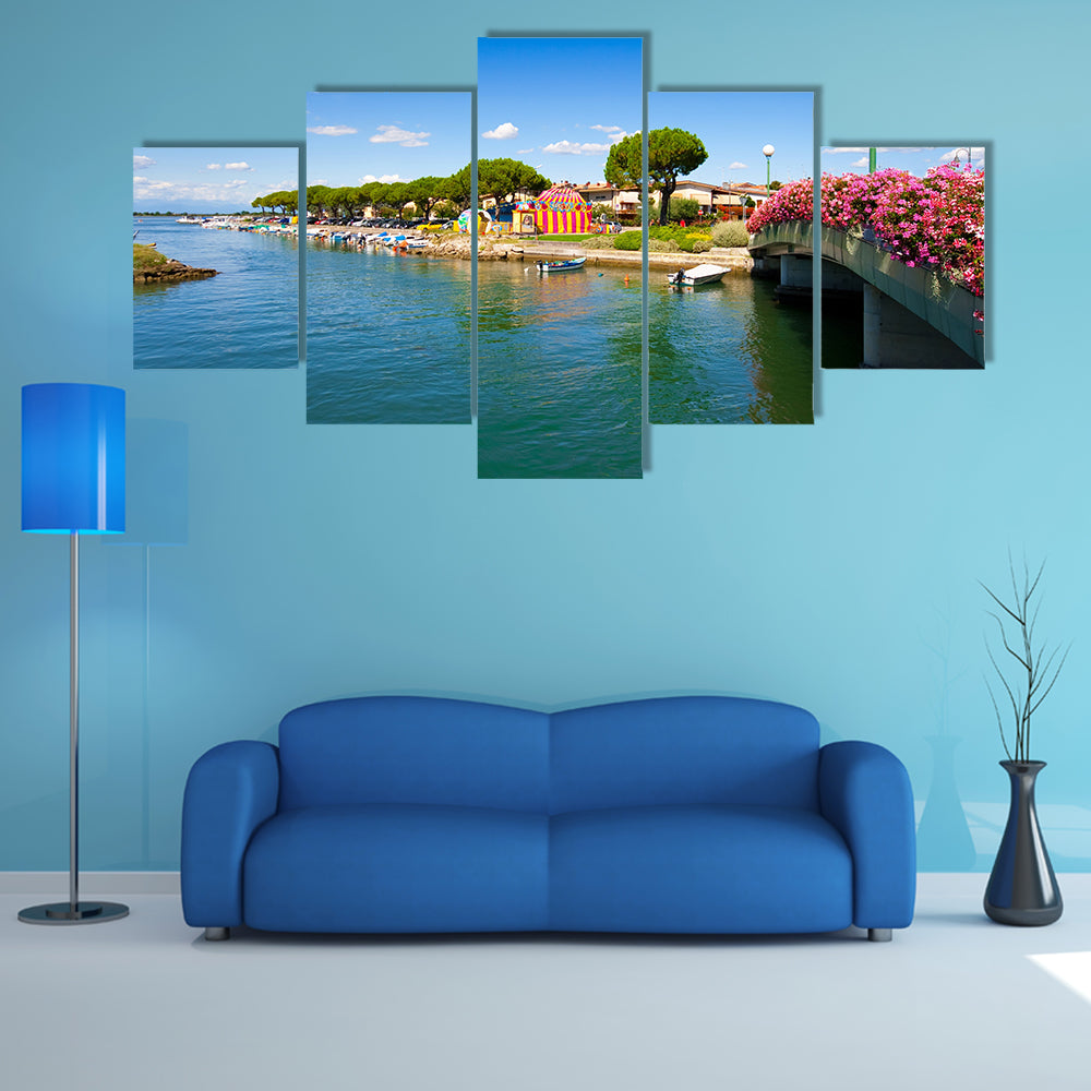 A Beautiful scene in the city center of Grado, Italy Multi Panel canvas wall art